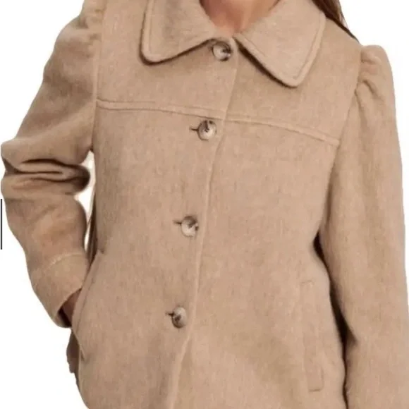 Rouje Tan Wool Coat - Picture 1 of 9